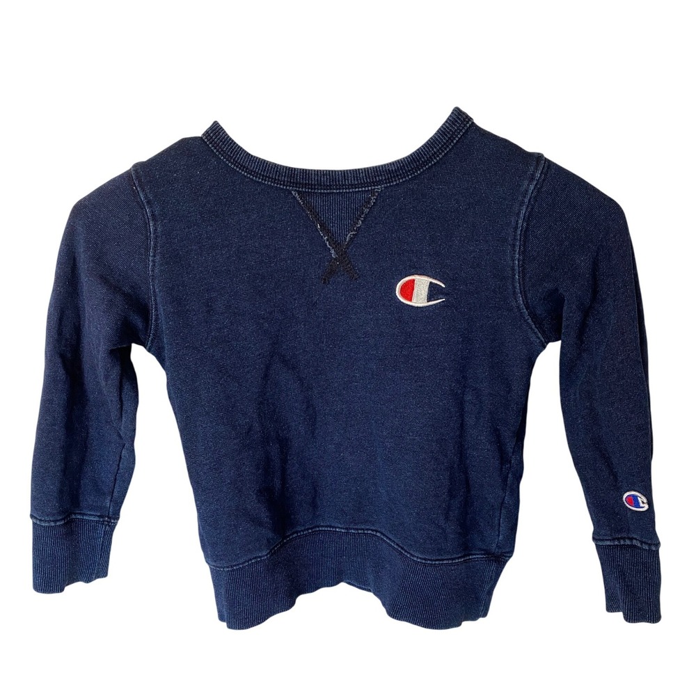 Vintage Champion Kids Crew Neck Sweatshirt‎ Blue Athletic Apparel 110 Rochester